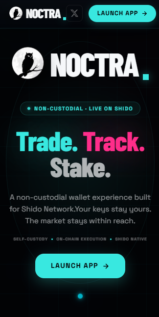 Noctra mobile landing page