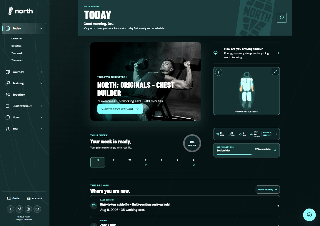 North desktop training dashboard
