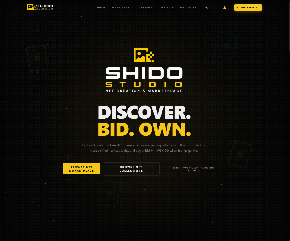 Shido Studio desktop landing page